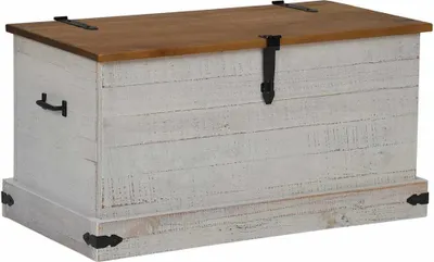 Zdjęcie produktu dla vidaXL Kufer HALDEN biały 91x48x47 cm lite drewno sosnowe