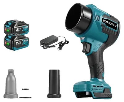 Productafbeelding van Elektrische turboven, borstelloze motor, draadloze werking, set van 2 x 3.0Ah batterijen