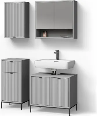Immagine prodotto di Set di mobili da bagno Livinity ATERNO Grigio 4 parti, Model 52852