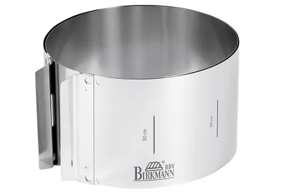 Zdjęcie produktu dla RBV Birkmann 429314, Pierścień do ciasta, Okrągły, Płaska powierzchnia, Stal nierdzewna, Stal nierdzewna, 100 mm