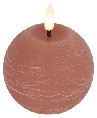 Image de Countryfield Bougie ronde à LED rose 8x8x9,5cm - éclairage d'ambiance