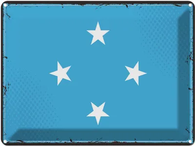 Produktbild von vianmo Blechschild 30x40 cm Mikronesiens Micronesia Flagge Fahne Wappen