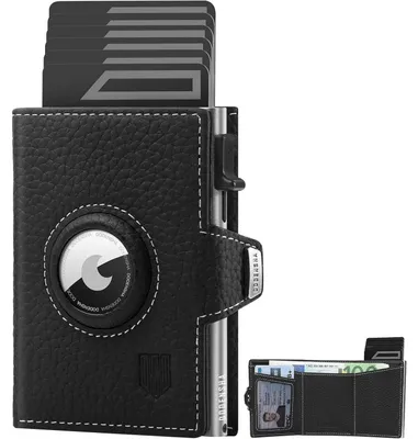 Productafbeelding van Herengeldportemonnee met muntvak | RFID-bescherming | Pebble-leer | Zwart, zilverkleurig