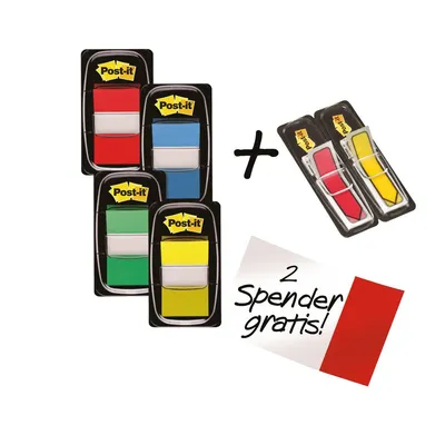 Zdjęcie produktu dla Post-It 7100238445, Niebieski, Zielony, Czerwony, Żółty, 25,4 mm, 43,2 mm
