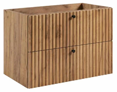 Produktbild von Badezimmer-Hängeschrank mit Waschbeckenaussparung 80 Eiche Craft Gold, KI-generiertes Bild