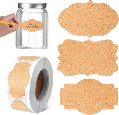 Produktbild von Famanu Selbstklebende Kraftpapieretiketten - Rechteckig - 5x3 cm