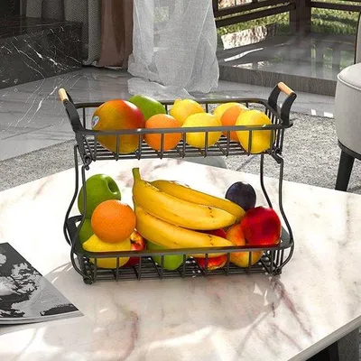 Produktbild von Famanu Obstkorb 2-stufig - Schwarz