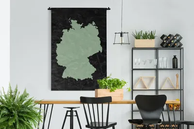 Produktbild von MuchoWow® Wandteppich Wandbehang Karte Europa - Deutschland - Weiß 120x180 cm Tapisserie Dekoration Wandtuch - Schlafzimmer - Dekorationen für das Haus
