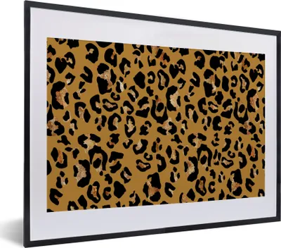 Produktbild von MuchoWow® Gerahmtes Poster Tiere - Pantherdruck - Muster 40x30 cm - Poster mit Schwarzem Bilderrahmen Wandposter Rahmen Foto Bilder - Bilderrahmen - Poster im Rahmen