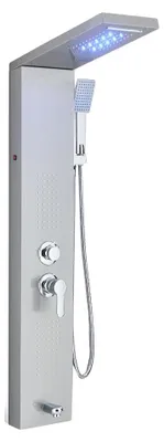 Immagine prodotto di Sistema doccia, illuminazione a LED, getti massaggianti, 6012  Nichel