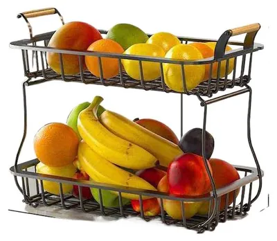 Produktbild von Mehrstöckiger Obstkorb für die Küche – abnehmbares Aufbewahrungsregal für Obst, Snacks & Gemüse,Black