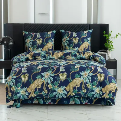 Produktbild von 3D-Baumwollbettwäsche 200x200 Wildkatze