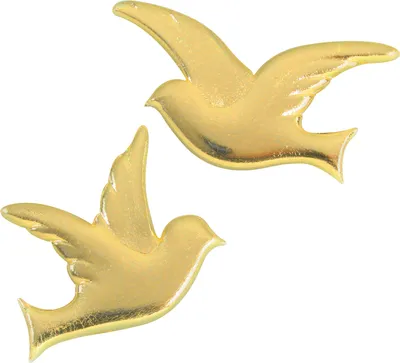 Produktbild von Wachstaubenpaar 27x24mm gold Packung mit 3 Stück