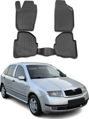 Obrázok produktu pre 1999-2007 Škoda Fabia podlahové rohože TPE čierne 4 ks