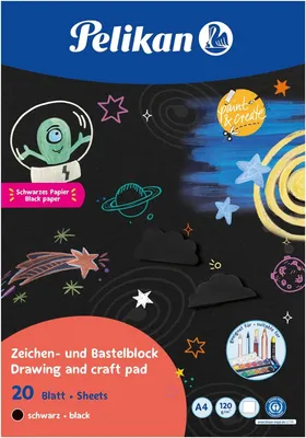 Image de Pelikan Zeichen-Bastelbl. C4 A4, 20 Bl. Schw. Blauer Engel