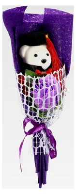 Produktbild von Bärenstrauß zum Abitur – Bärenpuppenstrauß als Abiturschmuck und Abschlussgeschenk für Klassenkameraden
