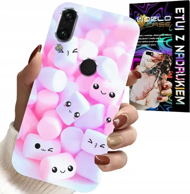 Produktbild von Hülle Für Huawei P Smart 2019 - Süsses Marshmallow-Muster, Hülle, Rückseite