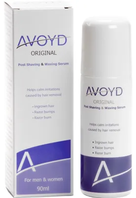 Produktbild von Avoyd Original Serum 90ml – Gegen Rasierpickel, eingewachsene Haare, Rasurbrand & Rasurirritationen | Für Männer & Frauen | Für Gesicht & Körper