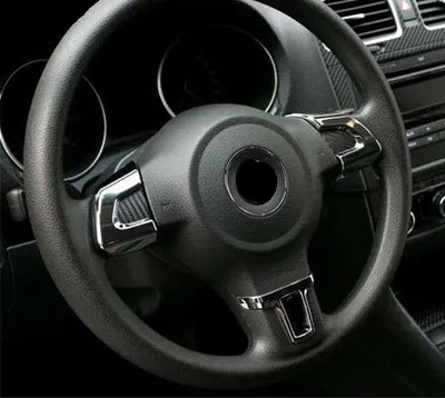 Image de ALU Couverture de volant Clip Chrome Carbon pour VW Golf 6 IV Jetta Polo V 6R