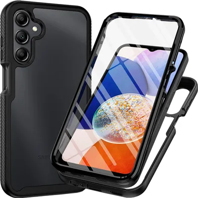 Image de Cazy Coque compatible avec Samsung Galaxy A15 (4G/5G) Coque - Coque de Protection Totale 360° avec Protecteur d'Écran Intégré - Noir