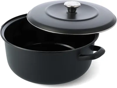 Obrázek produktu pro Hrnec – Nádoba na dušení – Litinový hrnec – Holandský hrnec – Grilovací pánev – Smaltovaná litina – 26 cm / 5 litrů