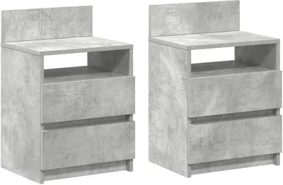 Immagine prodotto di Comodini 2 pz con 2 Cassetti Grigio Cemento 40x33x60 cm