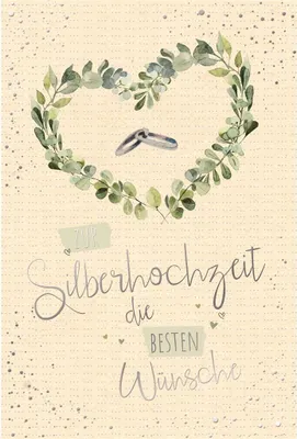 Produktbild von Silberhochzeit - 25. Hochzeitstag Karte mit Umschlag folienfrei