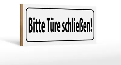 Produktbild von Holzschild Hinweis 27x10cm bitte Türen schließen