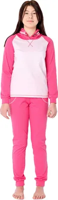 Image de Pyjama en coton à manches longues pour filles, garçons et adolescents, motif animalier coloré, avec capuche, LA40-237 (dinosaure rose foncé, 170)