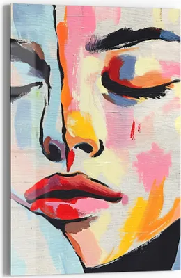 Produktbild von DEQOART Glasbild Echtglas 40x60 cm 'Farben der Identität' Wandbild Bild modern Deko