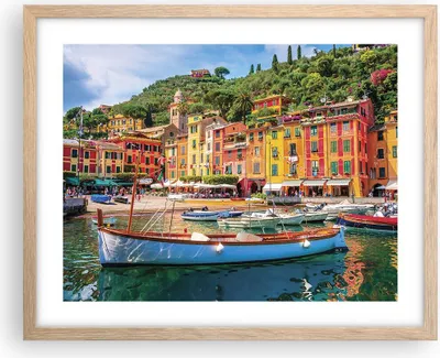 Produktbild von Gerahmtes Poster - Rahmen in heller Eiche - Weihnachtsmann Margherita Ligure - 50x40 cm - Wand Bild - Wanddeko - Wandbilder - Wandposter - Bilderrahmen - Bilder - Kunstdruck - P2NAA50x40-4232