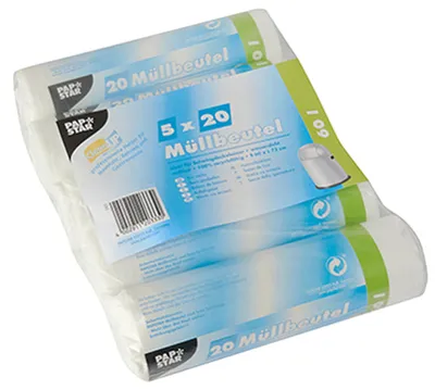 Image de PAPSTAR  12333 PAPSTAR Mülleimerbeutel HDPE, 60 Liter, weiß