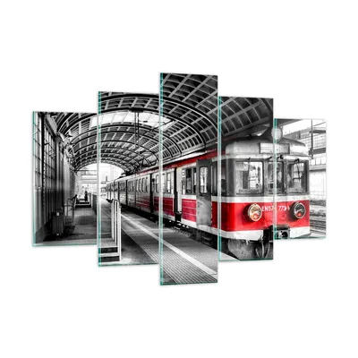 Produktbild von Bilder auf glas - Bahn Bahnhof Zug Transport - 150x100cm - Glasbilder - Wandbilder - Kunstdruck - zum Aufhängen bereit - Wanddekoration aus Glas - Glas Bilder - Wandbild auf Glas - GEA150x100-2558
