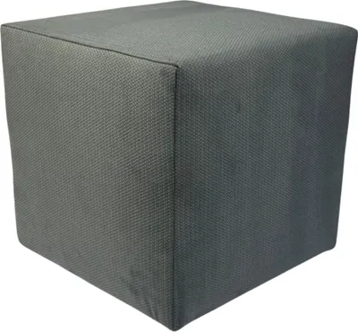 Produktbild von Velours-Hocker MAKALU 40x40 cm quadratisch – weicher Polsterhocker aus Samtstoff – Dunkelgrau