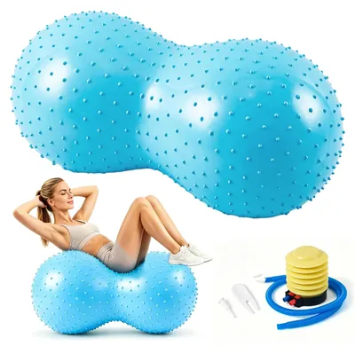 Produktbild von Gymnastikball mit Noppen, 45 x 90 cm, inklusive Luftpumpe, für Yoga und Pilates