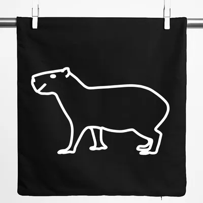 Produktbild von Huuraa Kissenbezug Capybara Silhouette 40x40cm Black Baumwolle Dekokissenbezug Geschenkidee