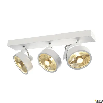 Image de Plafonnier Kalu avec 3 spots sur la barre, Variante : 450 x 180 x 90 mm, 3 x 75 W, blanc