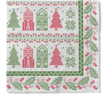 Produktbild von Tissue Serviette Alicia, 24 x 24 cm, 150 Stück - Mank - Weihnachtsserviette Cocktailserviette