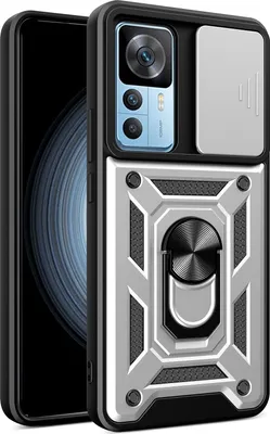 Obrázek produktu pro Xiaomi 12T Pro Pouzdro s Kroužkem, Stojánek, Ochrana Kamery, TPU Nárazník, Silikonové Pouzdro pro Xiaomi 12T / 12T Pro / Redmi K50 Ultra Stříbro