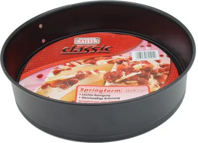 Immagine prodotto di Teglia Kaiser Classic originale rotonda da 26 cm, teglia rotonda a fondo piatto con rivestimento antiaderente, tortiera a tenuta stagna, nera
