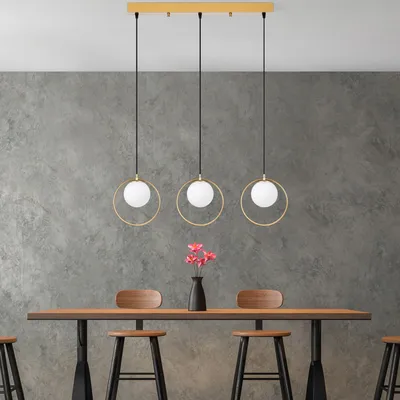 Produktbild von Opviq, Dolunay - 7055, Kronleuchter, Gold, METALLKÖRPER, 96 x 15 x  30 - 126 cm