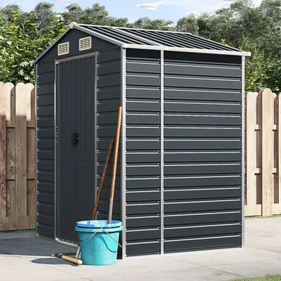 Image de vidaXL Abri de jardin anthracite 191x130x198 cm Acier galvanisé