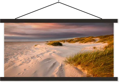 Produktbild von MuchoWow® Textilposter Strand - Sonne - Düne 150x75 cm mit schwarzem Rahmen - Posterleiste