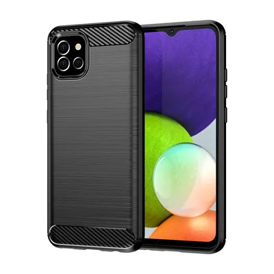 Produktbild von Carbon Shield TPU Hülle für Samsung Galaxy A03s - Schwarz KP22051