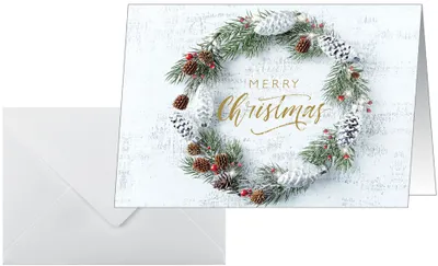 Produktbild von SIGEL DS089 Weihnachts-Karten "Christmas wreath" -  A6 quer - 25 Karten inkl. Umschläge