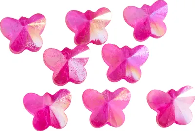 Produktbild von Glasschliffperlen Schmetterlinge, 8 Stück Fuchsia