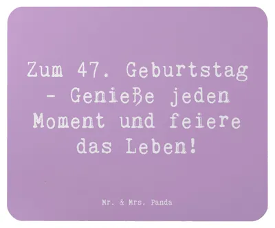 Produktbild von Mr. & Mrs. Panda Mauspad Spruch 47. Geburtstag - Lavendeltraum - Geschenk, Mousepad, laptop, Glückwunsch, feiere das Leben, Freude, Mouse Pad, pc, Einzigartige Geschenke
