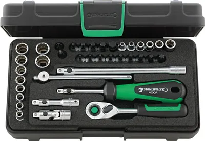 Produktbild von Stahlwille Steckschlüssel-Garnitur 1/440D/40TX/44KTX/32/6QR38-tlg.
