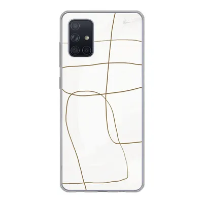 Produktbild von MuchoWow® Handyhülle Schutzhülle Hülle für Samsung Galaxy A51 Kunst - Braun - Weiß - Abstrakt Silikon Softcase Handy Hülle - Schutzabdeckung