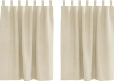 Zdjęcie produktu dla vidaXL Zasłony zaciemniające 2 szt. kremowe 140 x 140 cm aksamitne